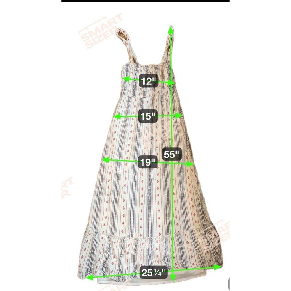 Japna Dress M Maxi Sleeveless Straps Rayon Boho White Floral Lined Granny Core - Picture 5 of 8